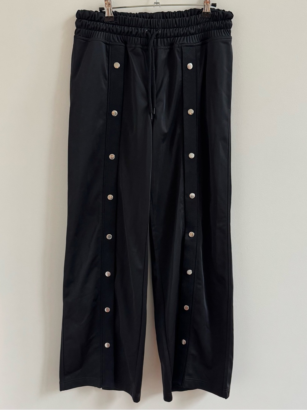 H&M Black Snap-Trim Track Pants